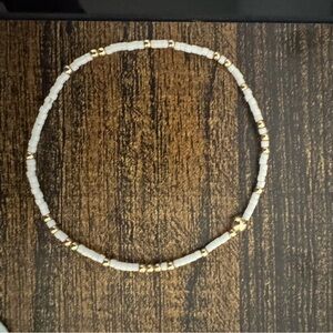 ENewton Elegant Gold and White Beaded hope unwritten bracelet